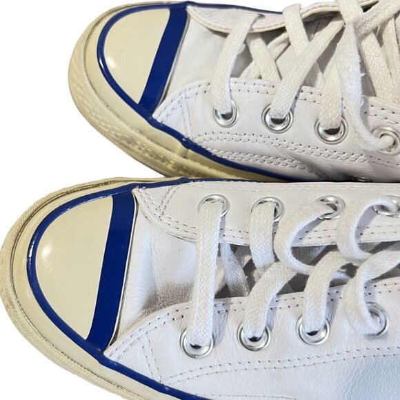 Converse Unisex Vintage Leather White/Blue Size W7 M5 - Picture 4 of 16